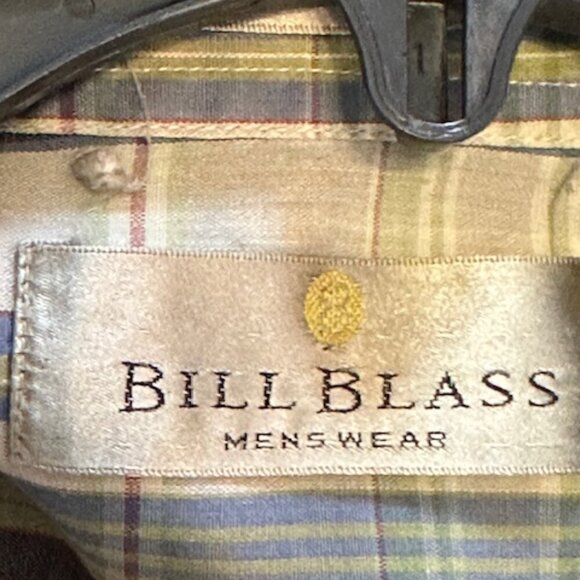 BILL BLASS‎ Men's Button Down Short Sleeved Green Blue Gray - Picture 4 of 4